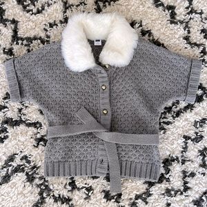 Janie and Jack sweater with faux fur trim detail. Girls size 4.